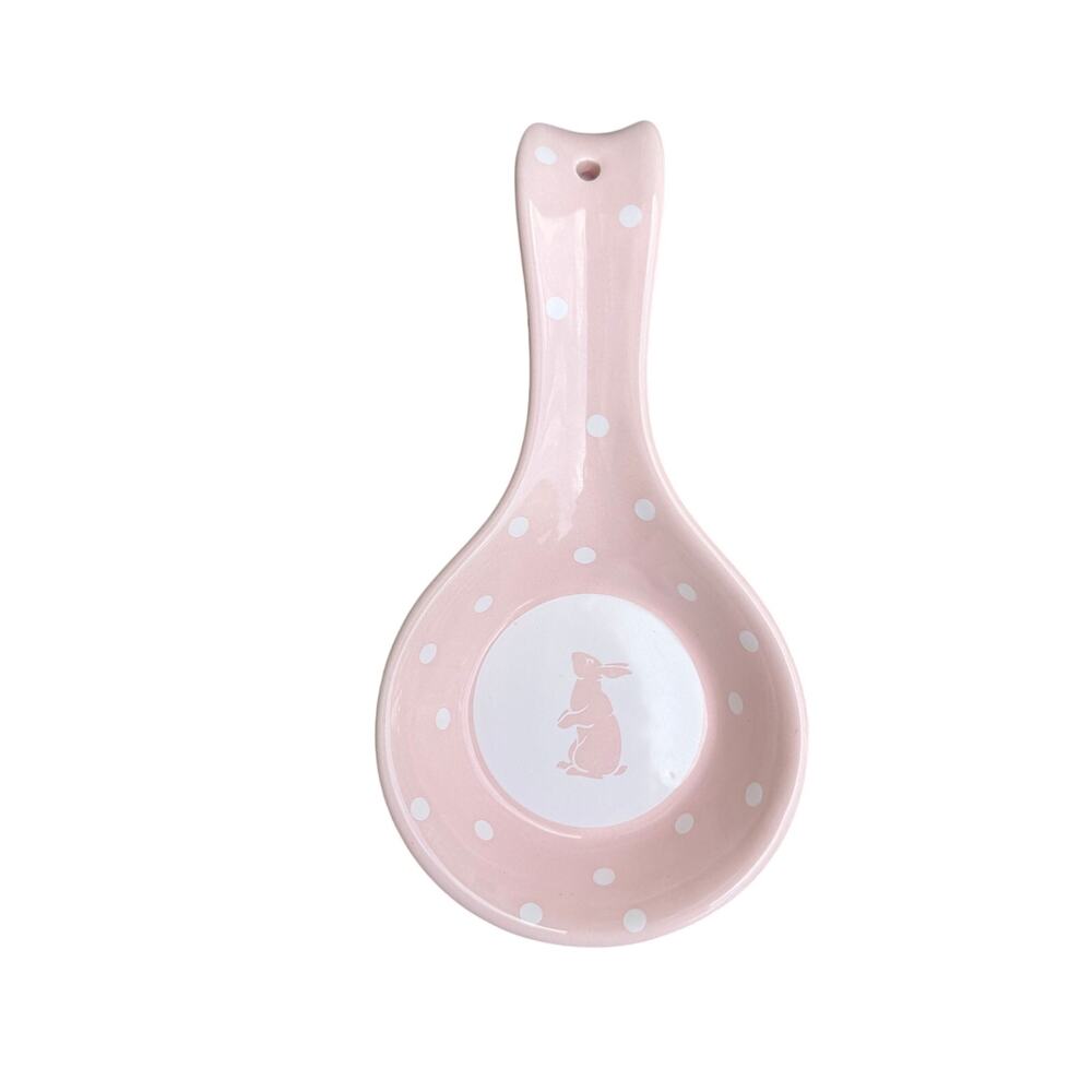 Easter Terramoto Ceramic Bunny Rabbit
Resting Spoon Rest Pink White
